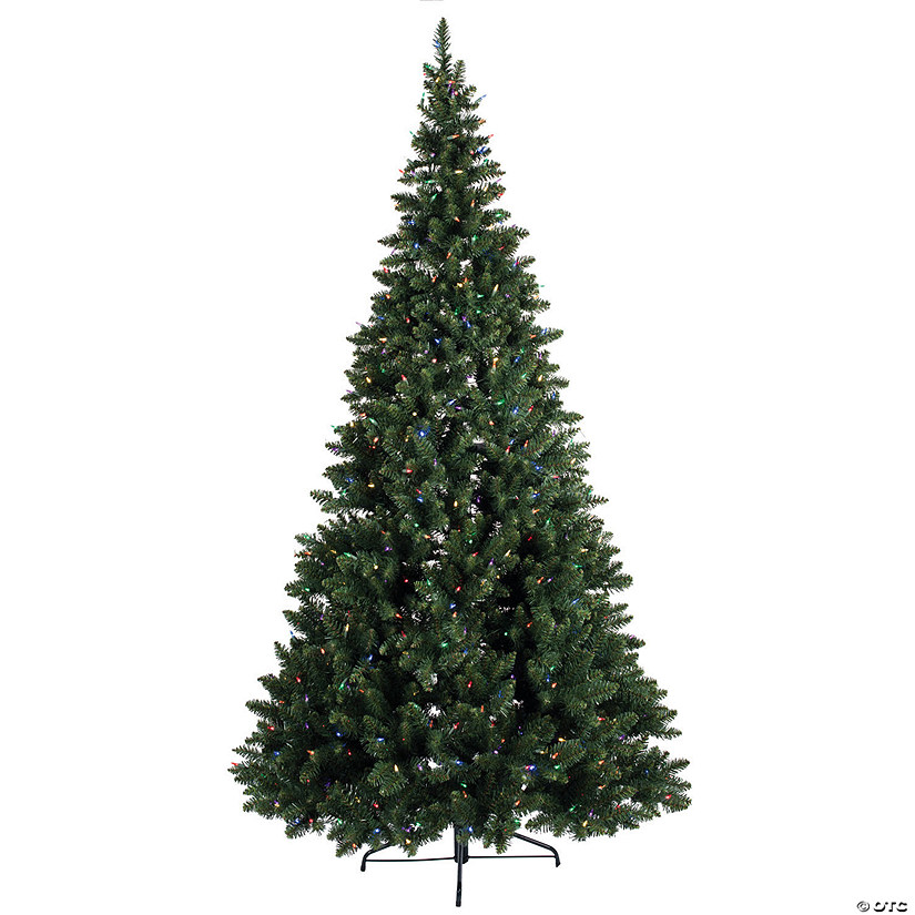 Vickerman 7.5' Chapel Pine Artificial Christmas Half Tree, Multi-colored Dura-Lit LED lights Image