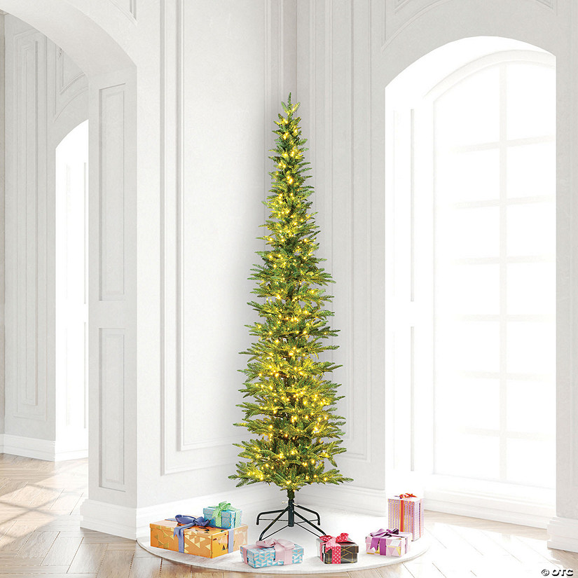 Vickerman 7.5' Compton Pole Pine Artificial Christmas Tree, Warm White ...
