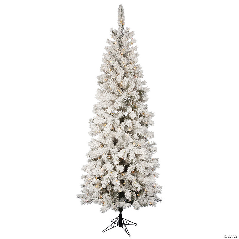 Vickerman 7.5&#39; Flocked Pacific Artificial Christmas Tree, Clear Lights Image