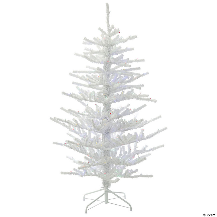 Vickerman 7.5&#39; Flocked Twig Artificial Christmas Tree, Multi-Colored Dura-lit LED Lights Image