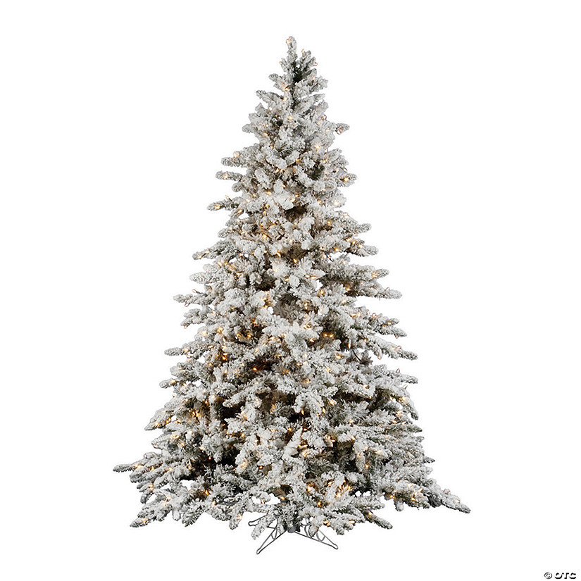 Vickerman 7.5' Flocked Utica Fir Christmas Tree with Clear Lights Image