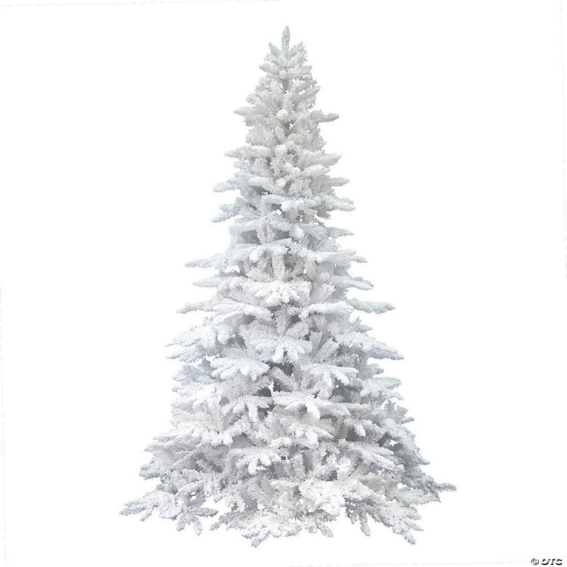 Vickerman 7.5' Flocked White Spruce Christmas Tree - Unlit Image