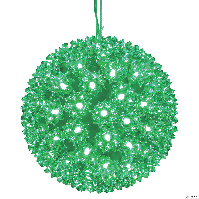 Vickerman 7.5" Green LED Starlight Sphere Lighted Hanging Decor Image