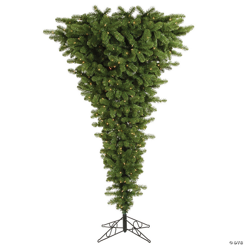 Vickerman 7.5' Green Upside Down Christmas Tree with Clear Lights Image