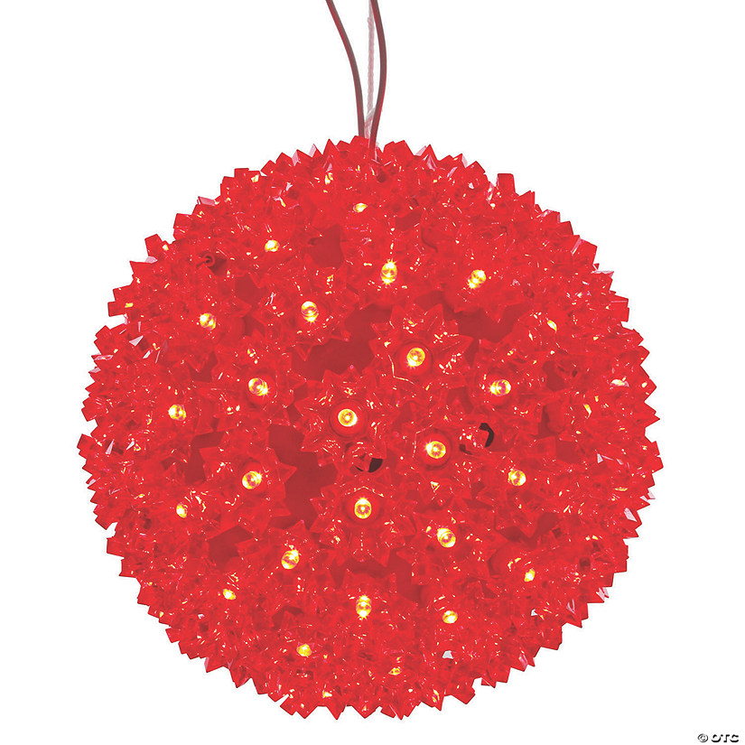 Vickerman 7.5" Red LED Starlight Sphere Lighted Hanging Decor Image