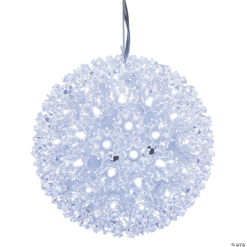 Vickerman 7.5" White LED Starlight Sphere Lighted Hanging Decor Image