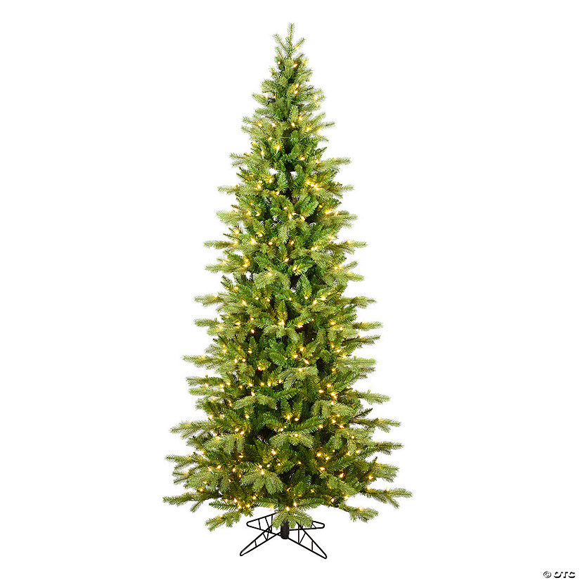 Vickerman 7.5' x 44" Balsam Spruce Slim Artificial Christmas Tree, Warm White Dura-lit LED Lights Image