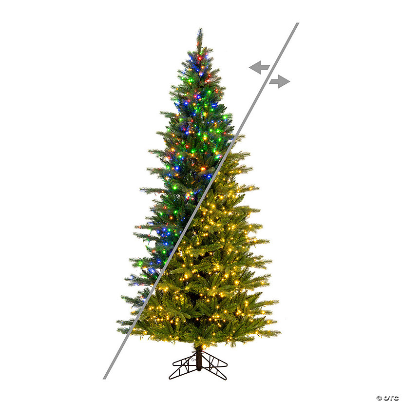 Vickerman 7.5' x 44" Brighton Pine Artificial Christmas Tree, 3mm LED Color Changing Lights Image