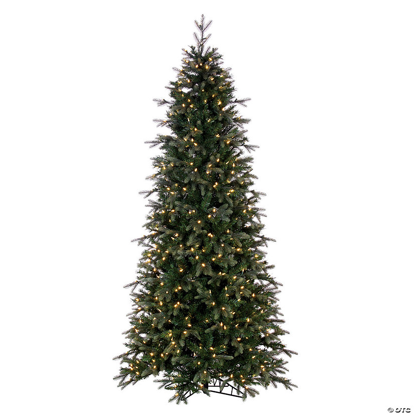 Vickerman 7.5' x 44" Douglas Fir Artificial Slim Pre-Lit Christmas Tree , Dura-Lit&#174; Warm White LED Mini Lights. Image