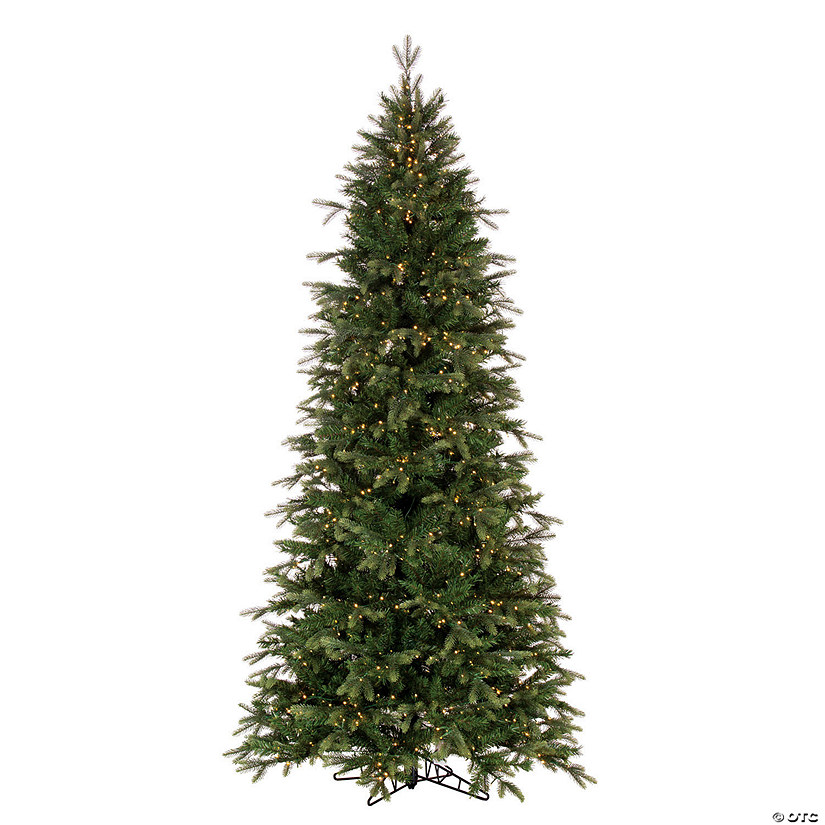 Vickerman 7.5' x 44" Douglas Fir Fir Artificial Slim Pre-Lit Christmas Tree, Warm White 3mm Low Voltage LED Wide Angle Lights. Image