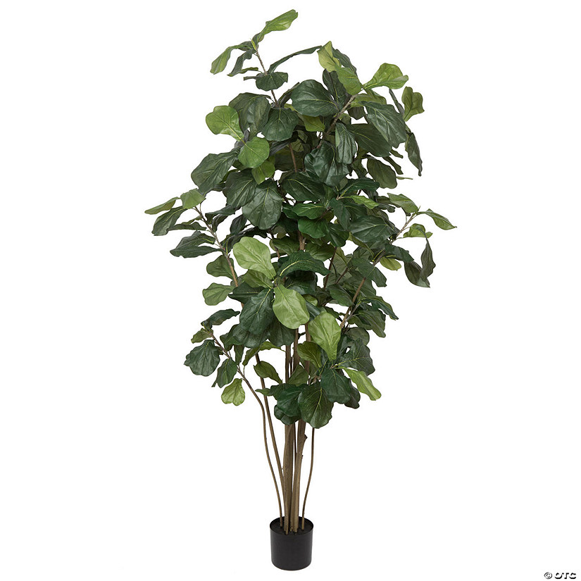 Vickerman 7' Artificial Green Potted Fiddle Tree Image