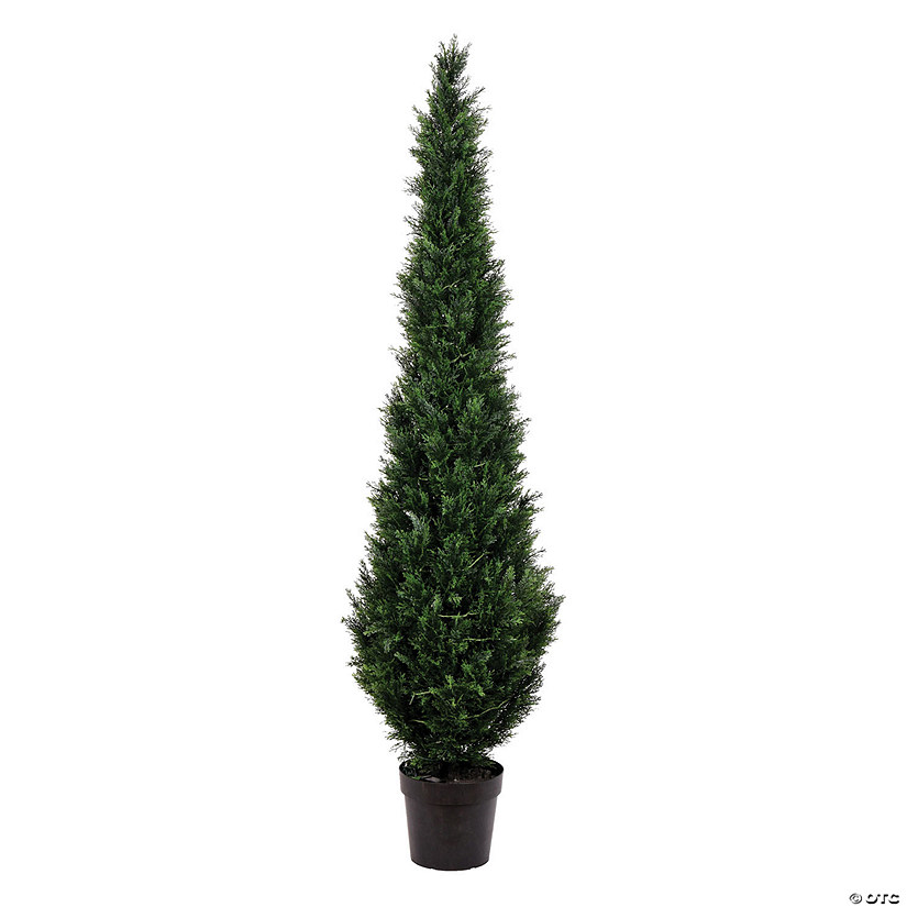 Vickerman 7' Artificial Potted Green Cedar Tree Image
