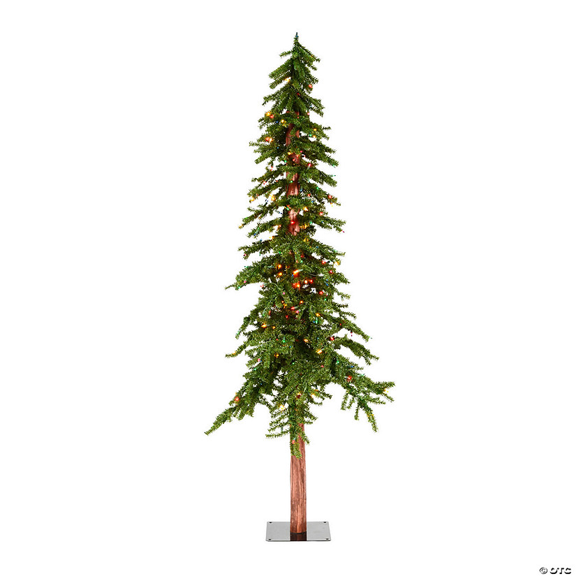 Vickerman 7' Natural Alpine Artificial Christmas Tree, Multi-Colored Incandescent Lights Image
