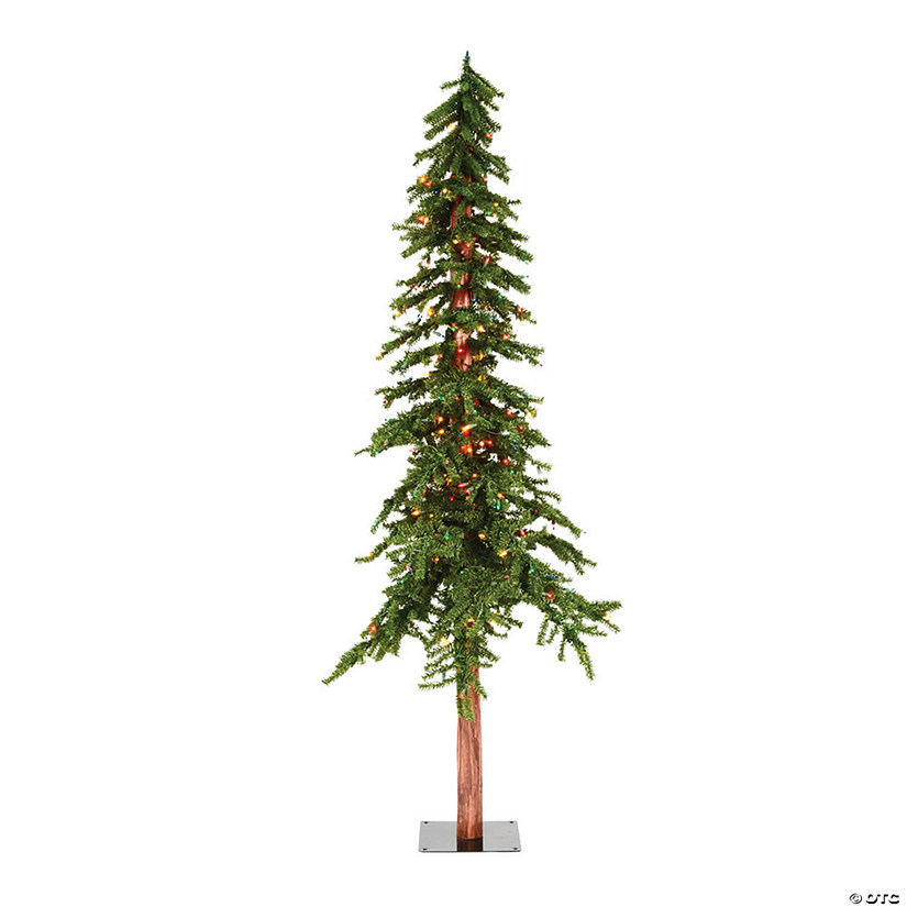 Vickerman 7' Natural Alpine Artificial Christmas Tree, Multi-colored LED Lights Image