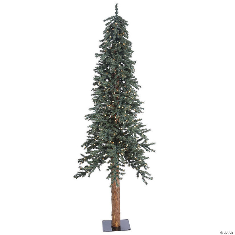 Vickerman 7' Natural Bark Alpine Christmas Tree with Clear Lights Image