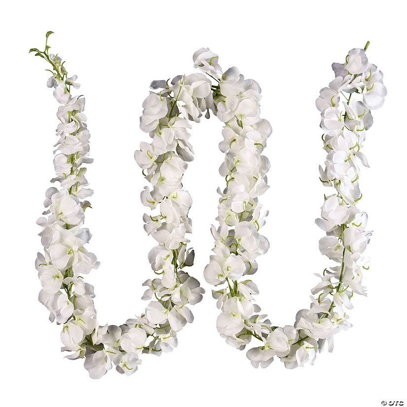 Vickerman 70" Artificial White Wisteria Vine, Pack of 2 Image