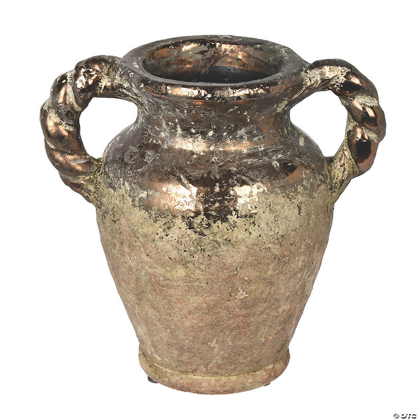 Vickerman 8.5" Aged Terracotta Gray Ceramic Vase Image