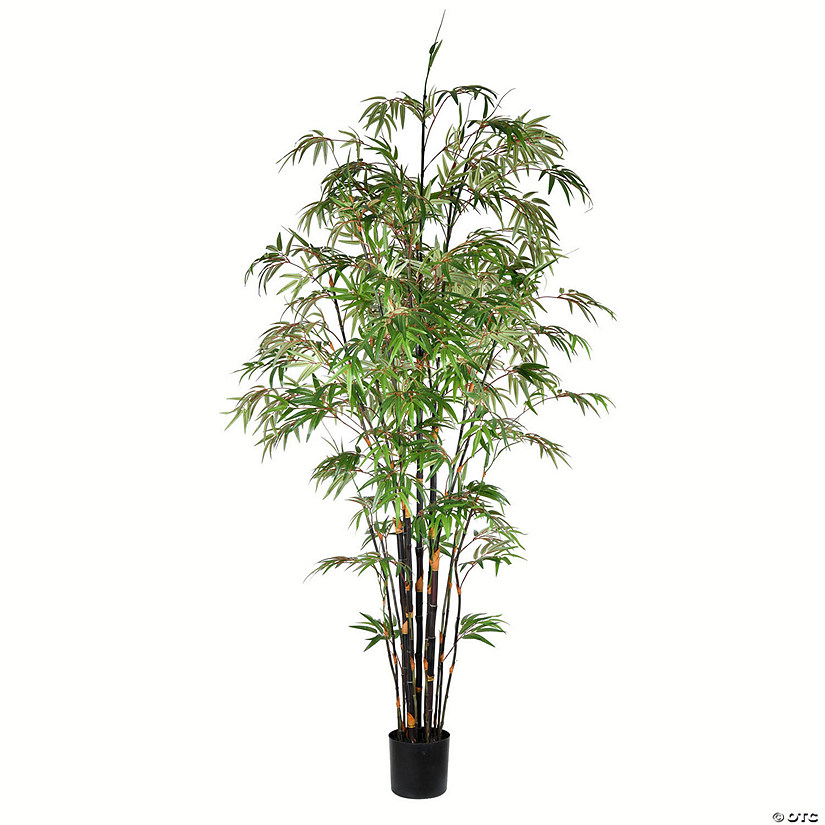 Vickerman 8' Artificial Potted Black Japanese Bamboo Tree Image
