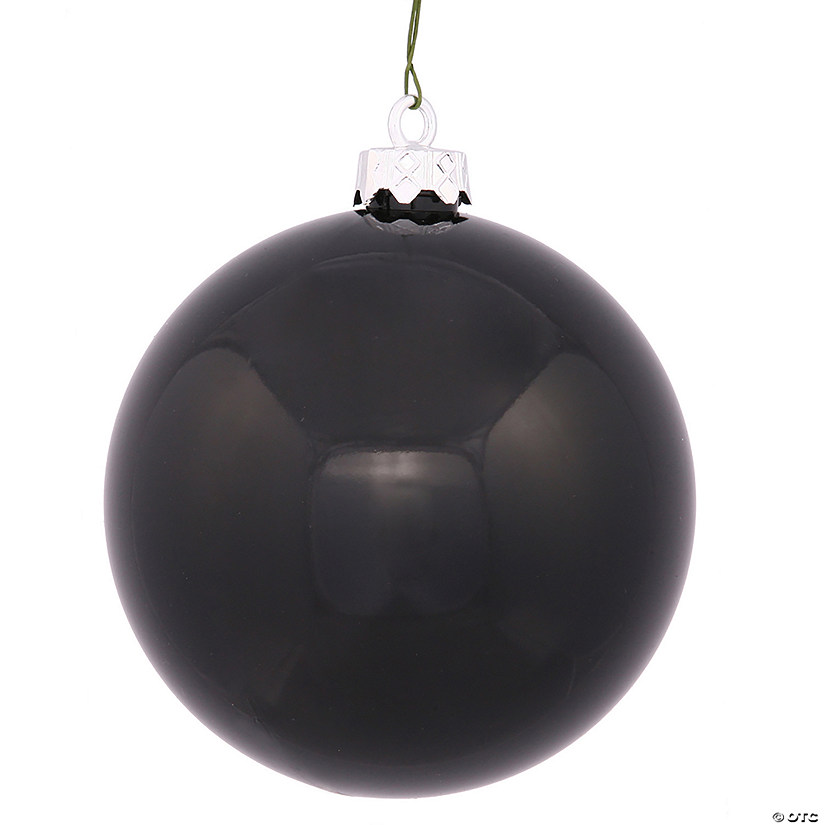 Vickerman 8" Black Shiny Ball Ornament Image