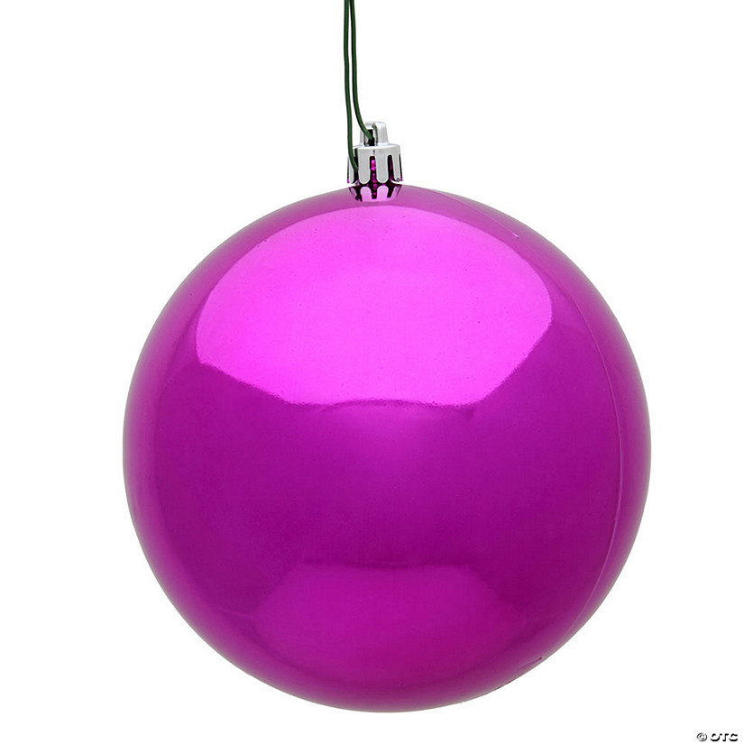 Vickerman 8" Fuchsia Shiny Ball Ornament Image
