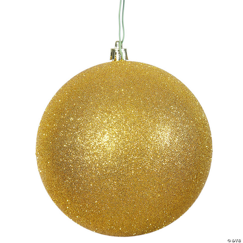 Vickerman 8" Gold Glitter Ball Ornament Image