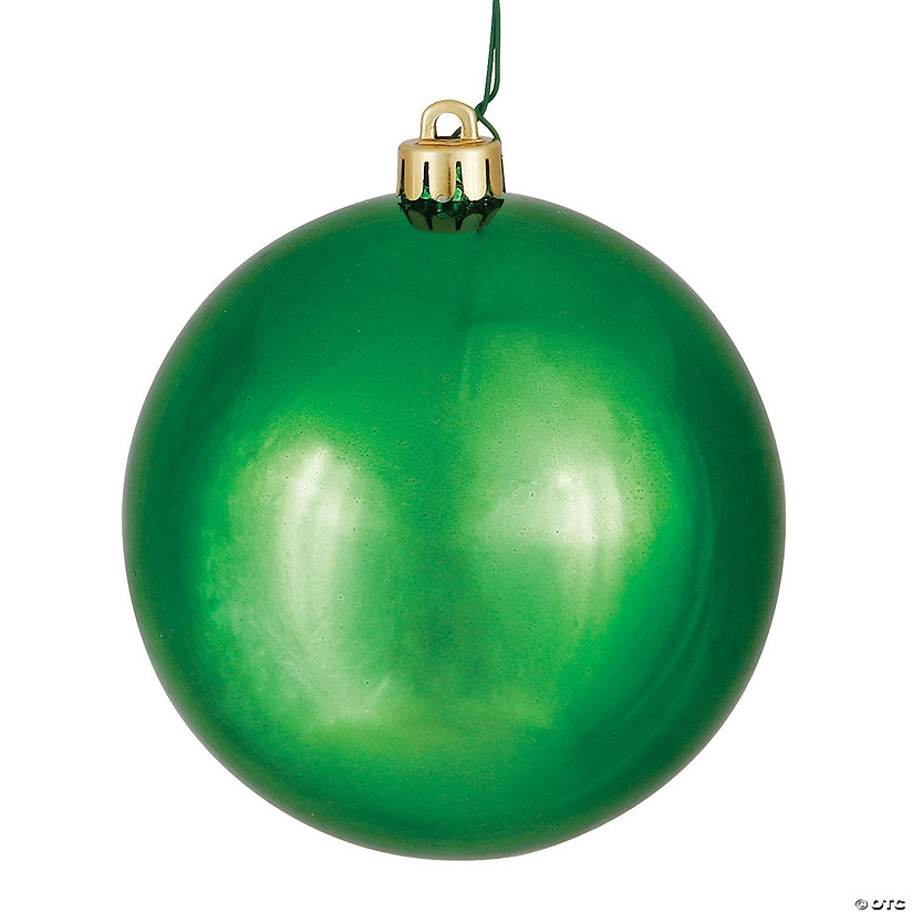 Vickerman 8" Green Shiny Ball Ornament Image