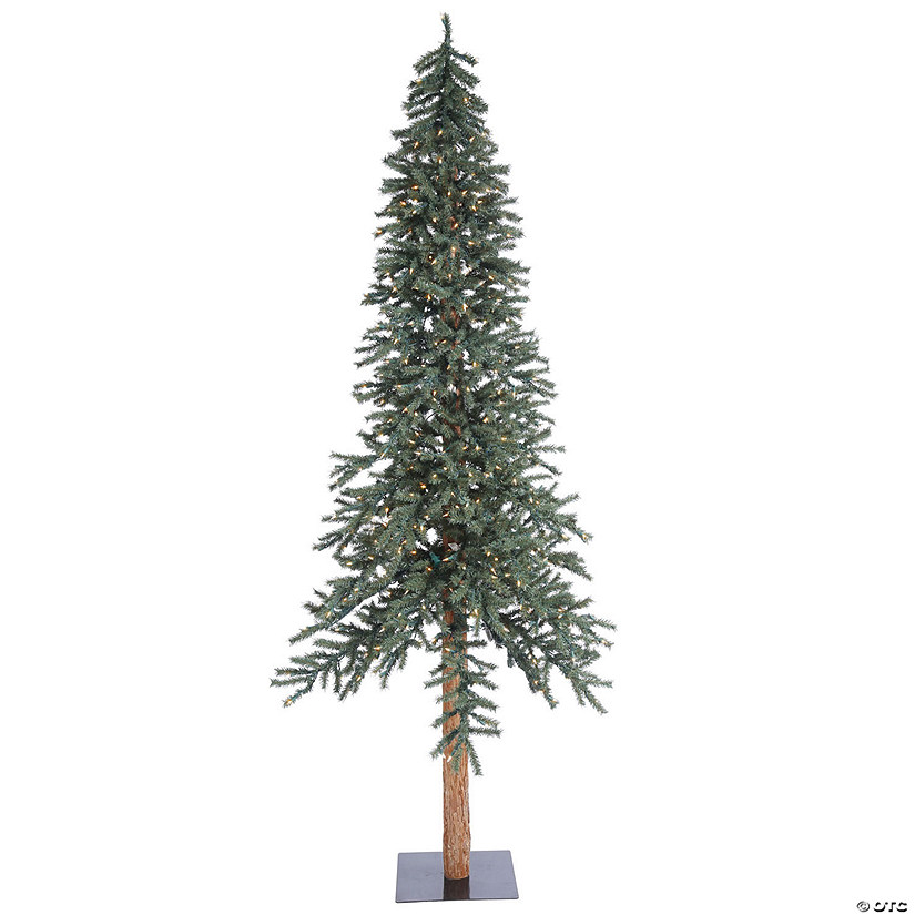 Vickerman 8' Natural Bark Alpine Artificial Christmas Tree, Clear Dura