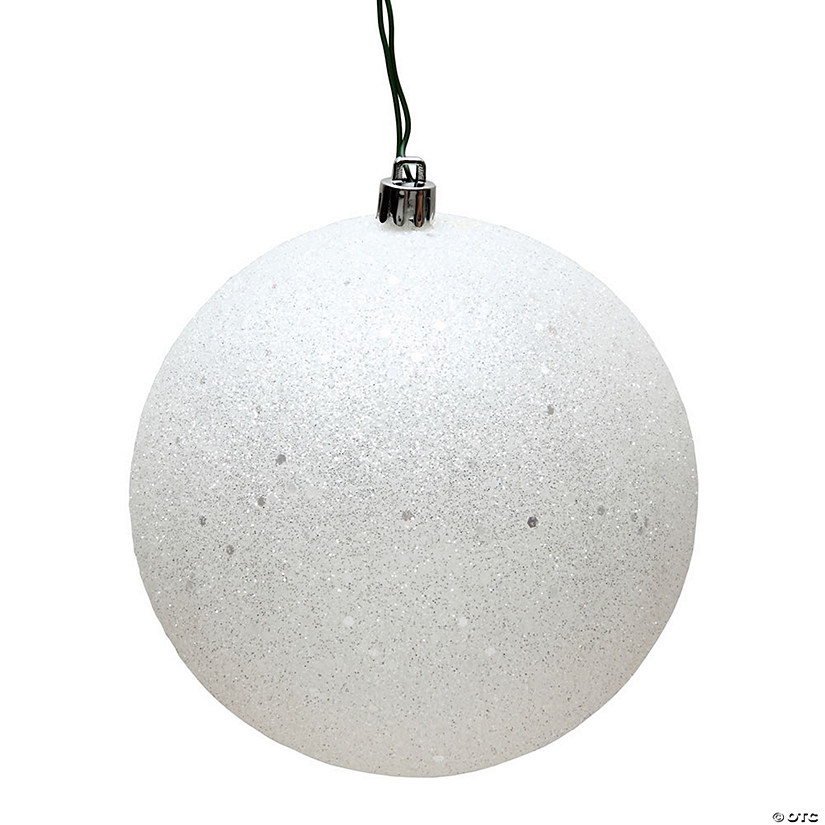 Vickerman 8" White Sequin Ball Ornament Image