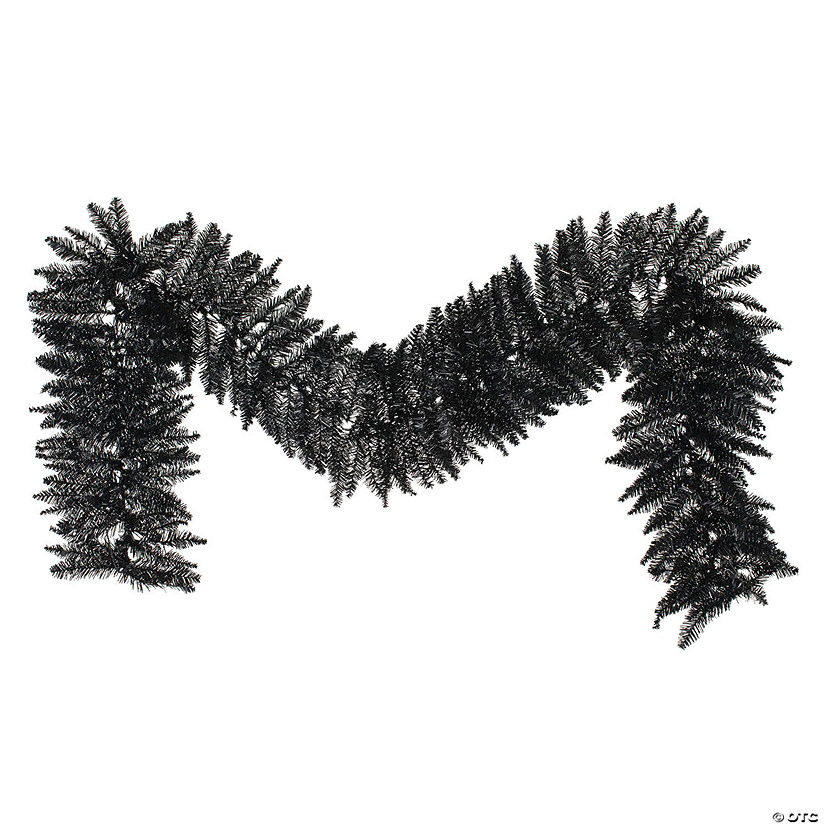 Vickerman 9' Black Fir Artificial Christmas Garland, Unlit Image