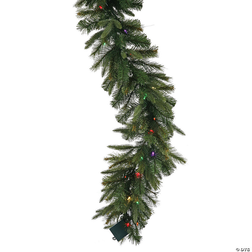 Vickerman 9' Cashmere Artificial Christmas Garland, Multi-Colored Dura-lit LED Lights Image