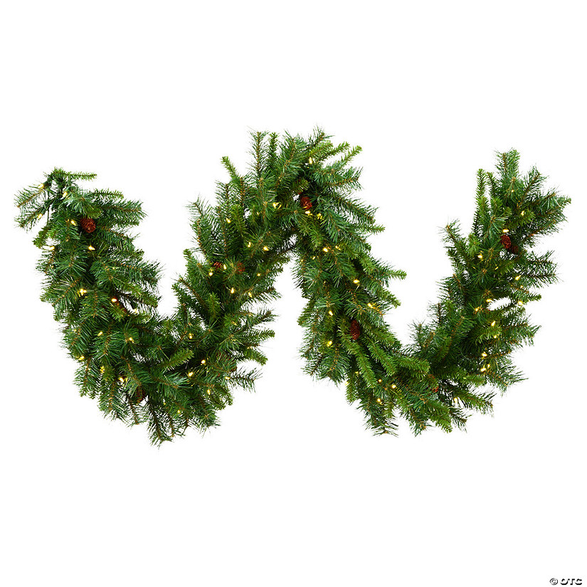 Vickerman 9' Cheyenne Artificial Christmas Garland, Warm White LED Lights Image