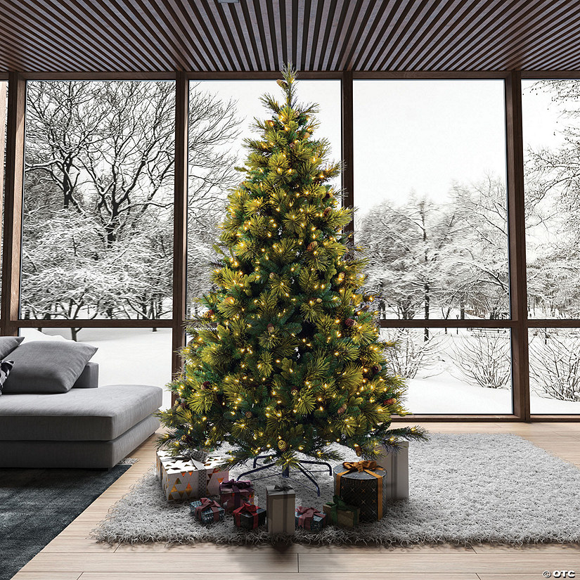 Vickerman 9' Emerald Mixed Fir Artificial Christmas Tree, Dura-Lit&#174; LED Warm White Mini Lights Image