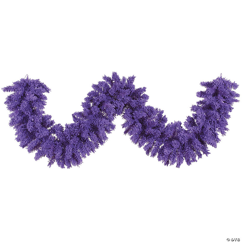 Vickerman 9' Flocked Purple Fir Artificial Christmas Garland, Unlit Image