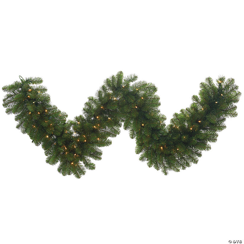 Vickerman 9' Grand Teton Artificial Christmas Garland, Clear Dura-lit Incandescent Mini Lights Image