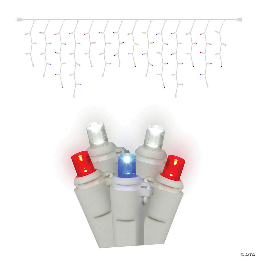 Vickerman 9' Long LED Red, White, and Blue Wide Angle Icicle Christmas