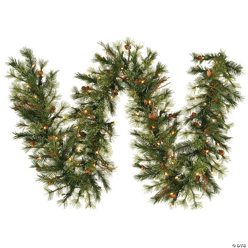 Vickerman 9' Mixed Country Pine Christmas Garland with Clear Lights Image