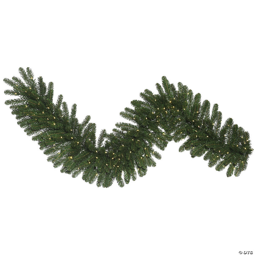 Vickerman 9' Oregon Fir Artificial Christmas Garland, Warm White Single Mold LED Wide Angle Lights Image