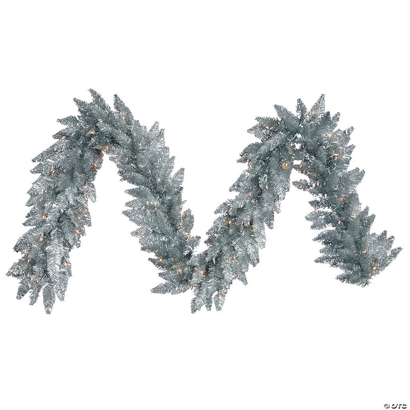 Vickerman 9' Silver Artificial Christmas Garland, Unlit Image