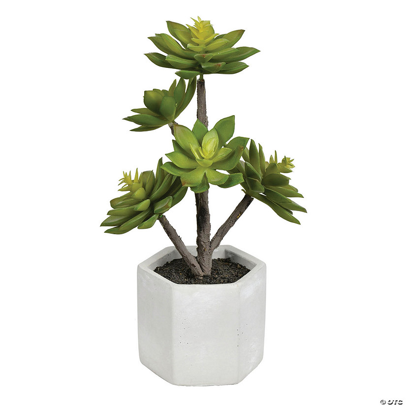 Vickerman Artificial 13"Succulent, Cement Pot Image