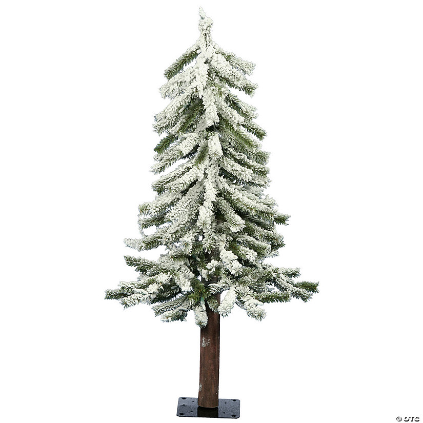 Vickerman Artificial 2' x 14" Flocked Alpine Christmas Tree, Unlit Image