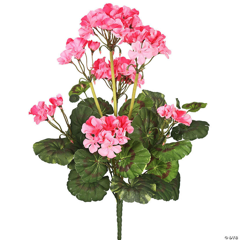 Vickerman Artificial 20" Pink Geranium Bush, 4 per Pack. Image