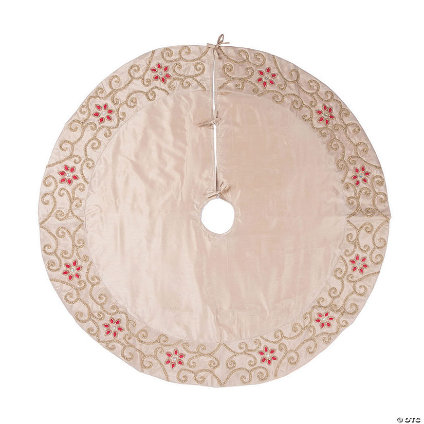 Vickerman Decorative Champagne Beaded 52" Christmas Tree Skirt