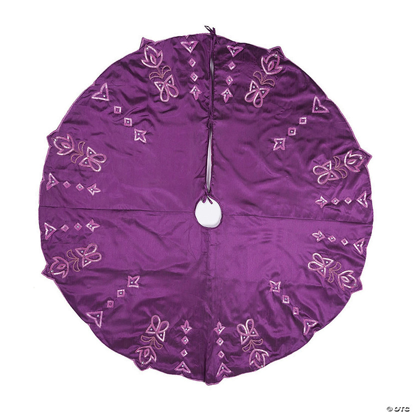 Vickerman Decorative Dark Purple Beaded 60" Christmas Tree Skirt Image