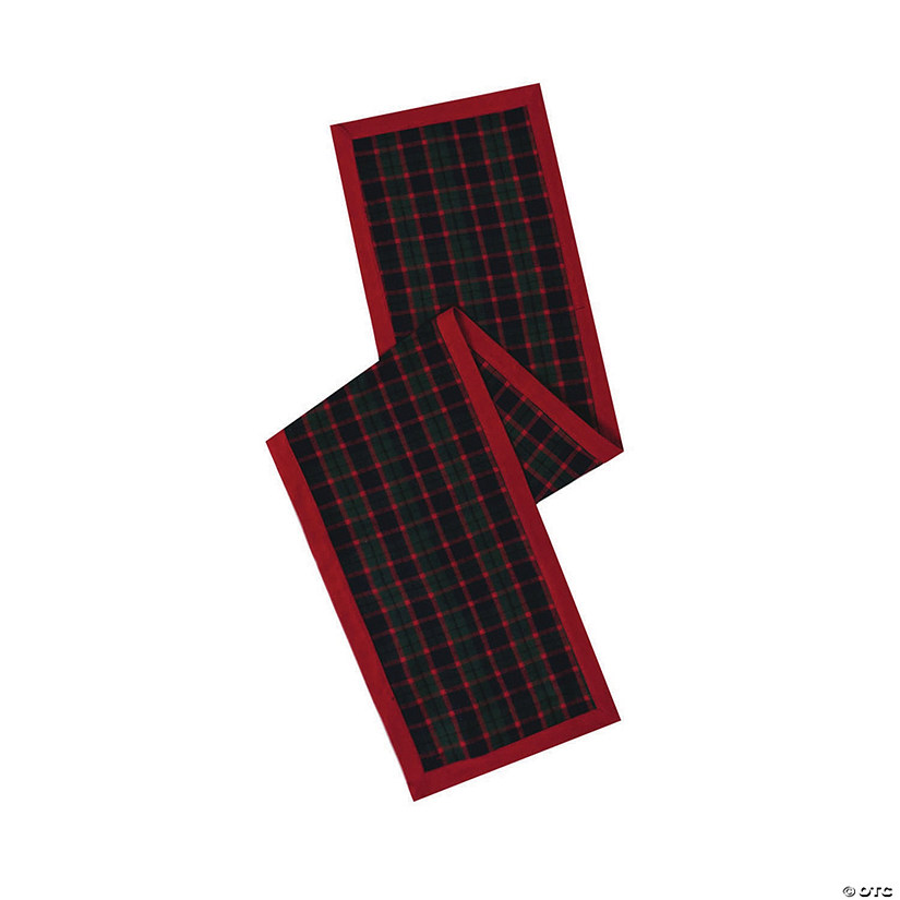 Vickerman Red and Plaid 14" x 90" Cotton Table Runner Image