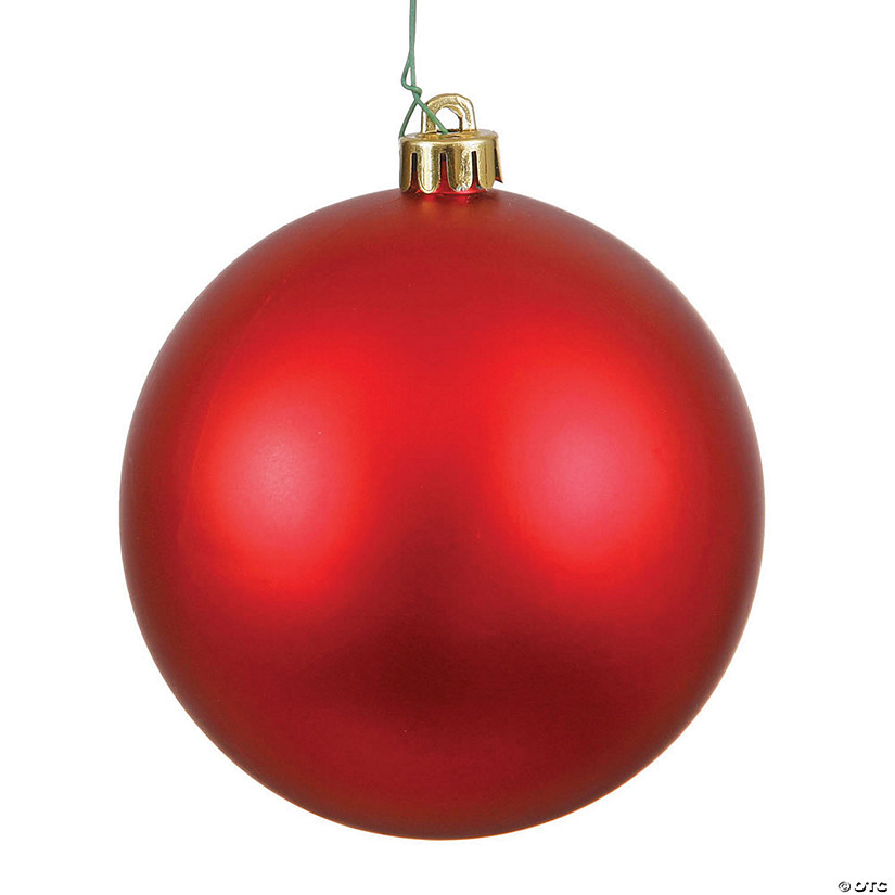 Vickerman Shatterproof 10" Large Red Matte Ball Christmas Ornament Image