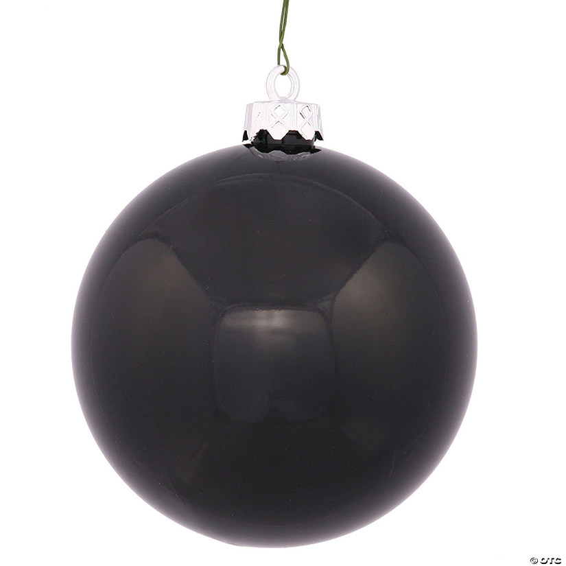 Vickerman Shatterproof 12" Giant Black Shiny Ball Christmas Ornament Image