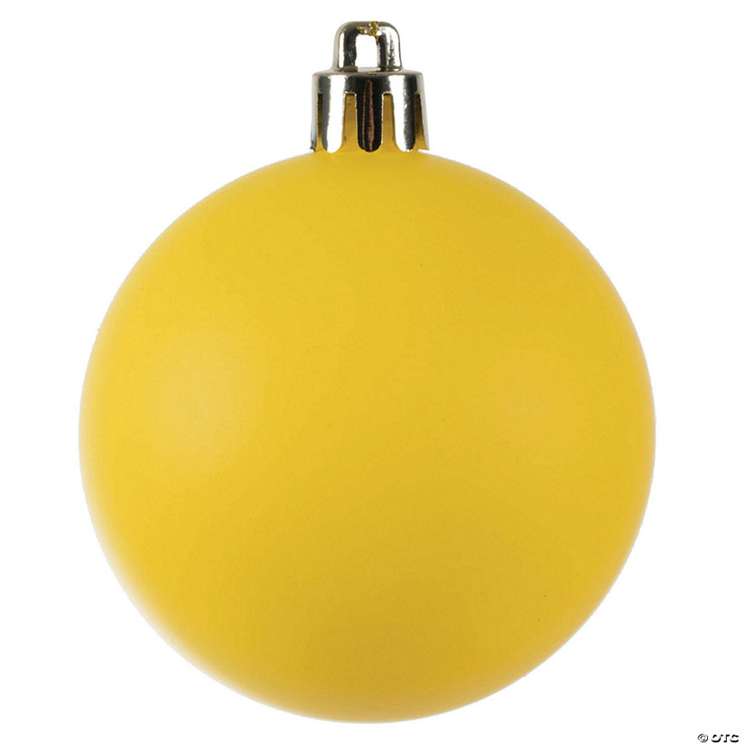 Vickerman Shatterproof 2.4" Yellow Matte Ball Christmas Ornament, 24 per Bag Image