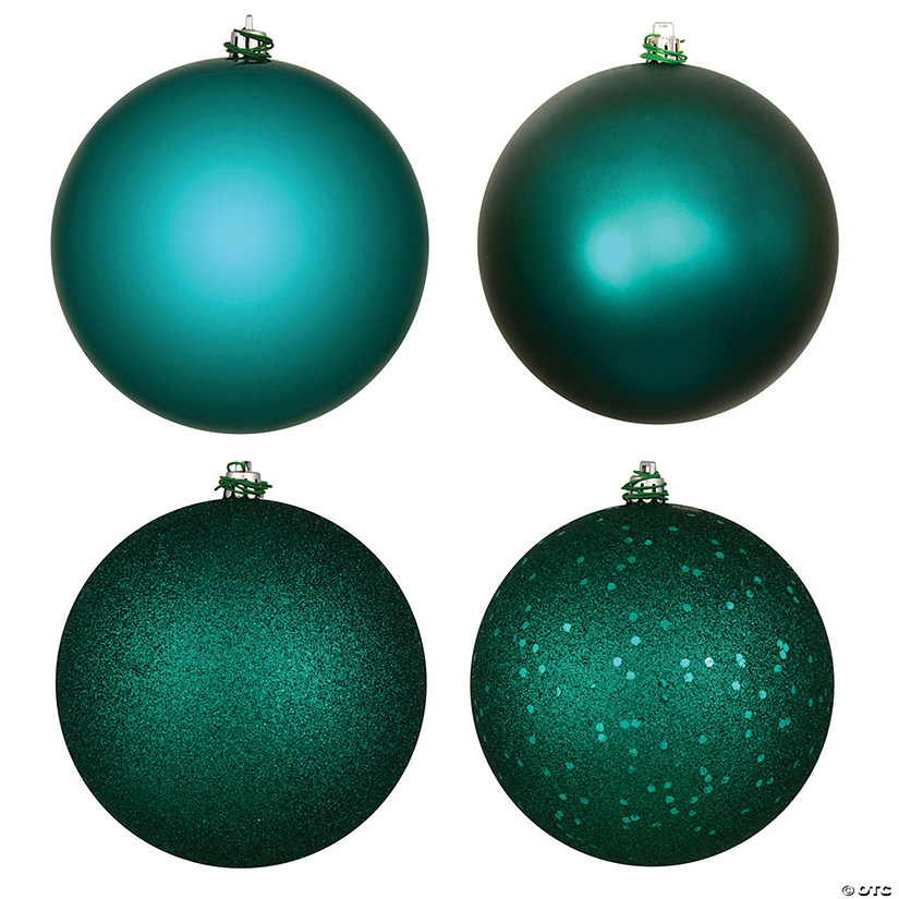 Vickerman Shatterproof 2.75" Dark Teal 4-Finish Ball Christmas Ornament, 20 per Box Image