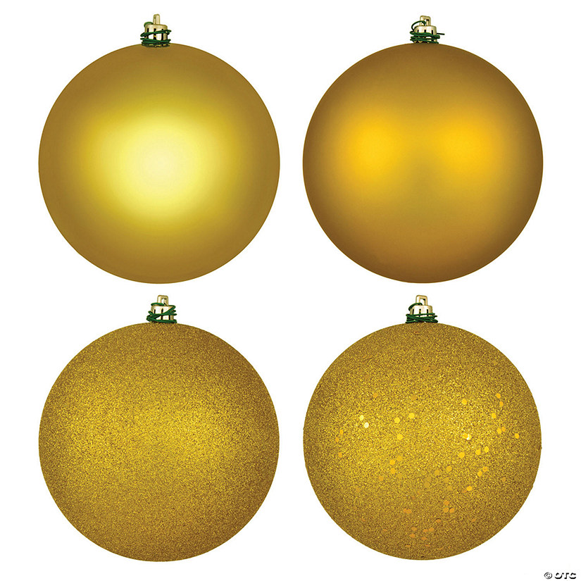 Vickerman Shatterproof 2.75" Medallion Gold 4-Finish Ball Christmas Ornament, 20 per Box Image