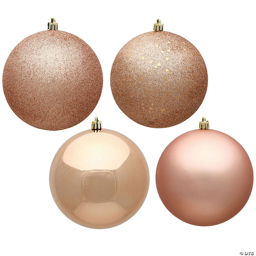 Vickerman Shatterproof 2.75" Rose Gold 4-Finish Ball Christmas Ornament, 20 per Box Image